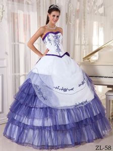 Ball Gown Embroidery Sweetheart Quinceanera Dress with Ruffles