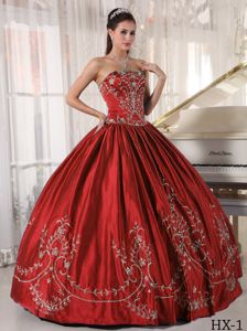 Perfect Rust Red Ball Gown Quinceanera Dresses with Embroidery