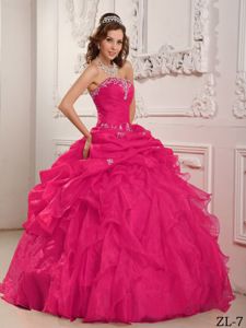 Most Recent Coral Red Ruffles Sweet Sixteen Dress with Appliques