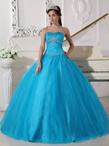 Chic Sweetheart Tulle Beading and Ruches Ball Gown Quinces Dresses