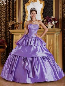 Strapless Appliques Ruching Sweet 16 Dresses in Lilac Hot Sale