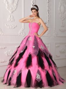 Multi-colored Organza Appliques Dresses for Quince with Beading