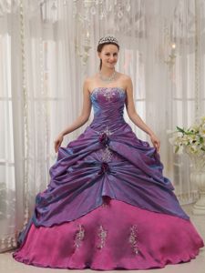 Ruche and Appliques Strapless Dress for a Quinceanera Wholesale