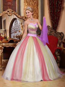 Colorful Sweetheart Appliques and Ruffles Sweet Sixteen Dresses
