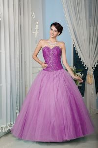 A-line Sweetheart Beaded Lavender Quinceanera Dress Wholesale