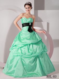 Attractive Ruched Sweetheart Apple Green Dress for Sweet 16