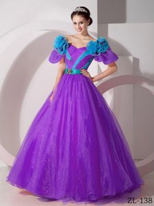 Princess Short Puff Sleeves Two-toned Quinceanera Gown Dress