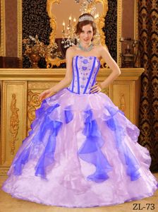 Corset Multi-color Ruffled Appliqued Quinceanera Gown Dresses