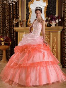 One Shoulder Beaded Appliques Dresses Quinceanera with Pick-ups