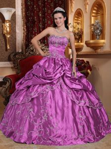 Tasty Strapless Pick-ups Quince Dresses with Embroidery Hot Sale