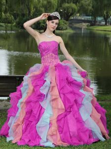 Corset Ruffled Appliqued Multi-color Sweet Sixteen Dresses Shop
