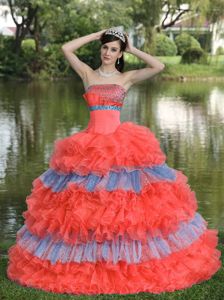 Two-toned Sequins Beaded Tiered Sweet Sixteen Dresses Online