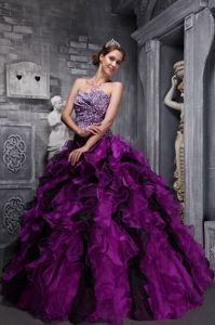 Unique Leopard Print Ruffled Fuchsia Ball Gown Dress for Quince