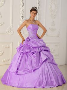 Lilac Princess Taffeta Quinceanera Gown Dresses with Beading