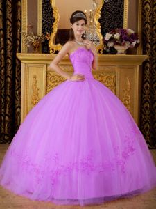 Hot Sweetheart Tulle Quinceanera Gown Dresses with Appliques