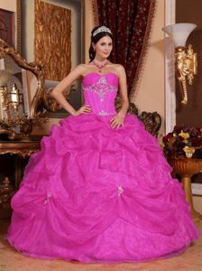 Ball Gown Sweetheart Quinces Gown with Beading in Organza
