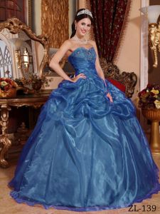 2013 Sweetheart Beading Blue Quinceanera Gowns Dresses