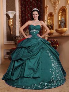 Beautiful Blue Sweetheart Dress For 15 with Appliques - Quinceanera 100