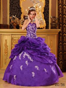 Purple Sweetheart Pick-ups Appliqued Ball Gown Dress 15