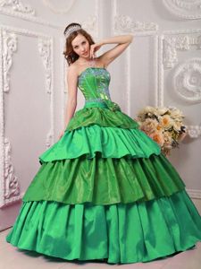 Multi-colored Tiered Ruffles Dress for Quinceanera with Bowknot