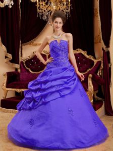 Beading Lavender Strapless Pick-ups Princess Quince Dresses