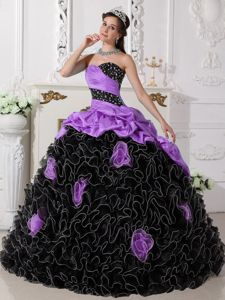 Gorgeous Purple and Black Sweet Sixteen Dresses on Sale
