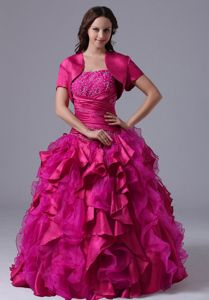 New Arrival Fuchsia Quinceanera Dress with Ruffles and Ruches