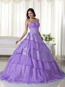 Lavender One Shoulder Layered Organza Quince Dresses