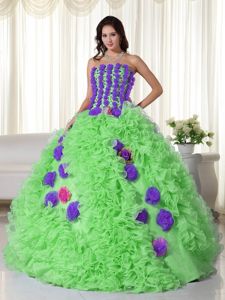 Juno Awards Well-Packaged Handmade Flowers Multi-color Quinceanera Dress for 2014