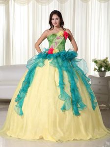 Wonderful Colorful Ball Gown Sweet 16 Dresses with Flowers