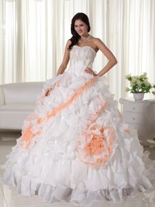 Exquisite Ruffled White Dress for Sweet 15 Colors To Choose