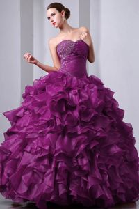 Discount Purple Sweet Sixteen Dresses with Beading and Ruffles