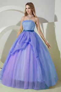 Soft and Feminine A-line Organza Lavender Dress for a Quince Online