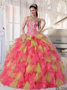 New York Fashion Week Spring 2015 Sweet Sixteen Dresses with Appliques and Ruffles