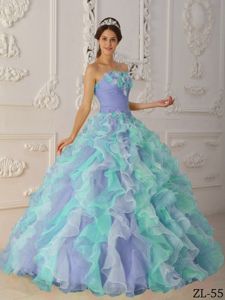 Ball Gown Strapless Ruffled Multi-color Quinceanera Dresses