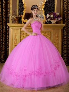 Ball Gown Tulle Appliques Sweetheart Quinceanera Party Dress