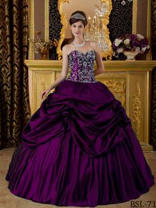 Brand New Purple Strapless Sweet Sixteen Dresses with Appliques
