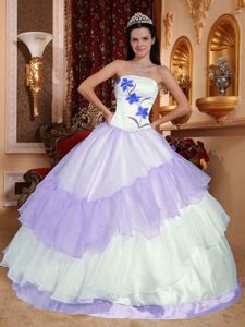 Multi-colored Ruffles Dress for Sweet 16 with Embroidery Hot Sale