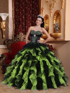 Two-toned Dress for Sweet 16 Beading with Ruffled Layers Hot Sale