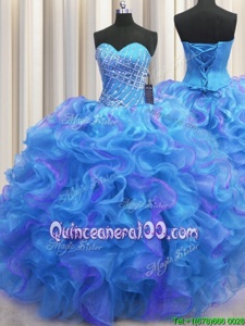 Enchanting Floor Length Ball Gowns Sleeveless Multi-color Quinceanera Dress Lace Up