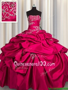 Dynamic Pick Ups Floor Length Ball Gowns Sleeveless Hot Pink Quinceanera Dress Lace Up