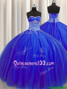 Trendy Puffy Skirt Sleeveless Beading and Appliques Lace Up Quinceanera Dresses