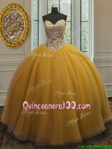 Lovely Sleeveless Lace Up Floor Length Beading 15th Birthday Dress