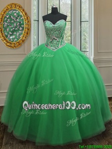 Best Green Quinceanera Dress Military Ball and Sweet 16 and Quinceanera and For withBeading Sweetheart Sleeveless Lace Up