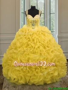 Sweet Floor Length Ball Gowns Sleeveless Gold Sweet 16 Quinceanera Dress Zipper