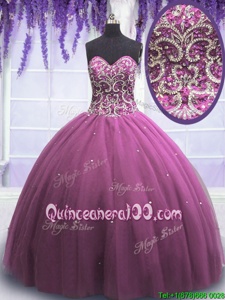 Adorable Floor Length Lilac Ball Gown Prom Dress Sweetheart Sleeveless Lace Up