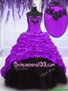 New Arrival Pick Ups With Train Purple Sweet 16 Quinceanera Dress Sweetheart Sleeveless Sweep Train Lace Up