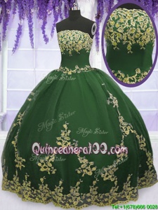 Exquisite Spring and Summer and Fall and Winter Tulle Sleeveless Floor Length Quinceanera Dress andAppliques