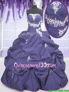 Glamorous Pick Ups Floor Length Ball Gowns Sleeveless Lavender Quince Ball Gowns Lace Up