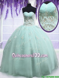 Best Selling Sleeveless Zipper Floor Length Beading and Embroidery Quinceanera Gowns